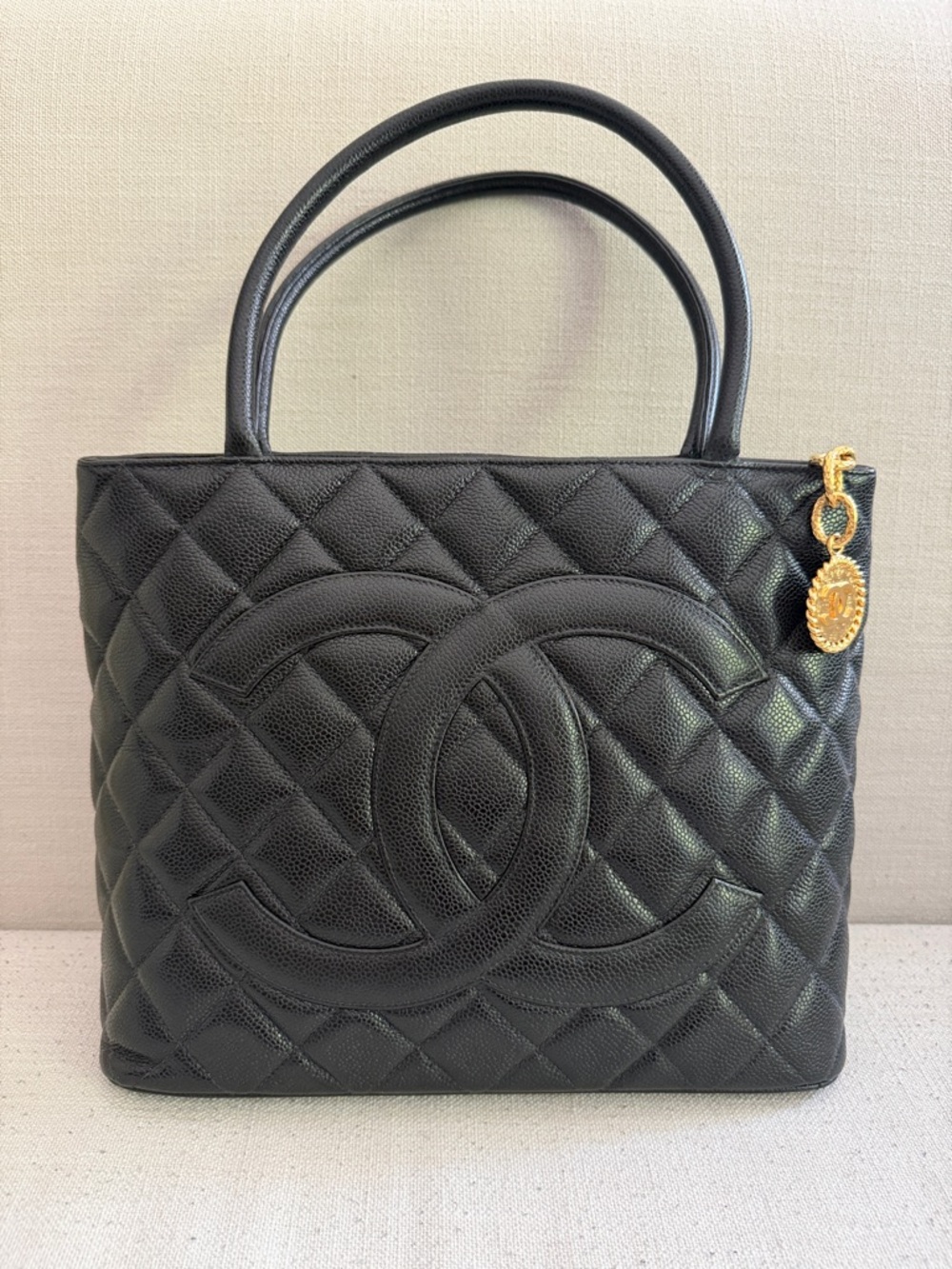 CHANEL Medallion Tote with Gold Charm Zipper